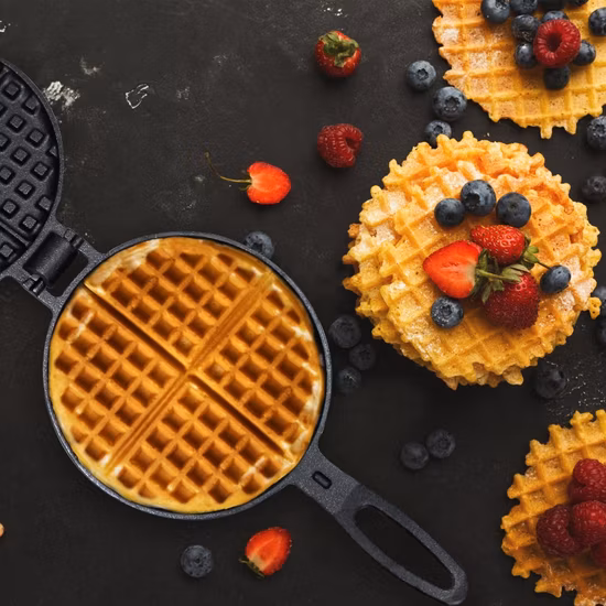 Fornello da campo per waffle in ghisa antiaderente