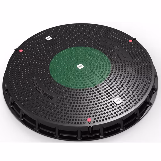 Chiusini rotondi a tenuta stagna compositi SMC di alta qualità e telaio FRP GRP Chiusino in vetroresina impermeabile con chiusura quadrata Copri pozzetto di ispezione in resina